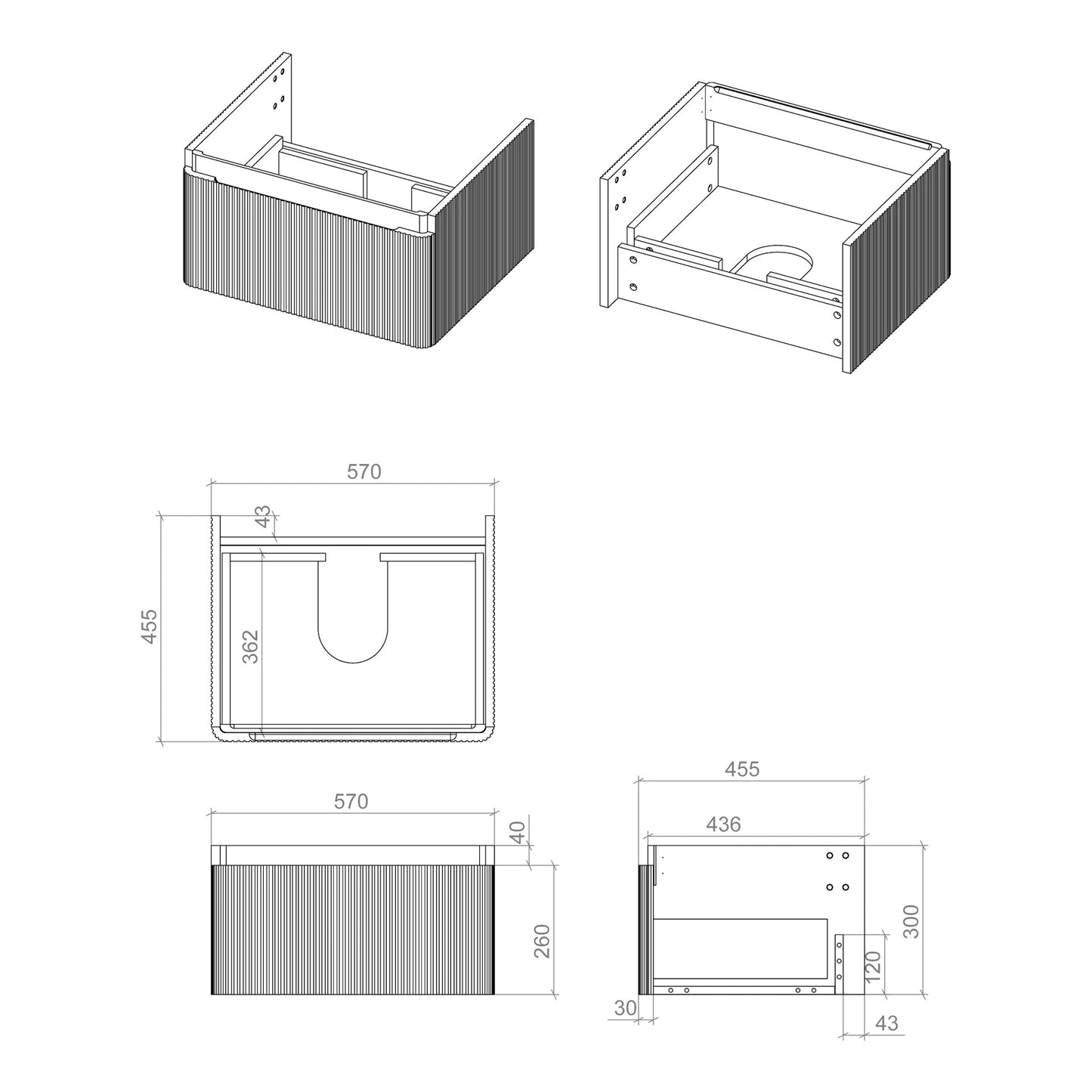 Rassina Wall Hung Basin Vanity Unit and Toilet Bathroom Suite