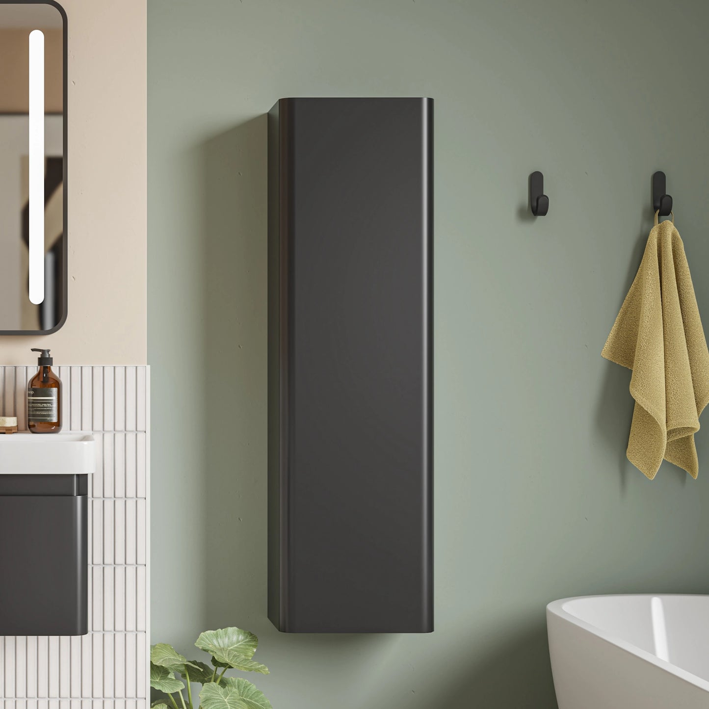 Rassina Wall Hung Tall Boy Unit Bathroom Cabinet