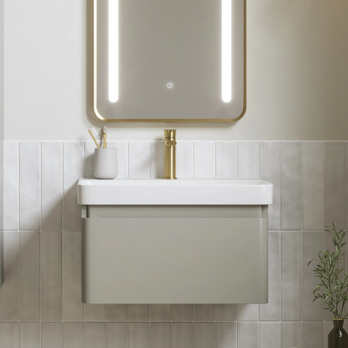 Rassina Wall Hung Basin Vanity Unit and Toilet Bathroom Suite