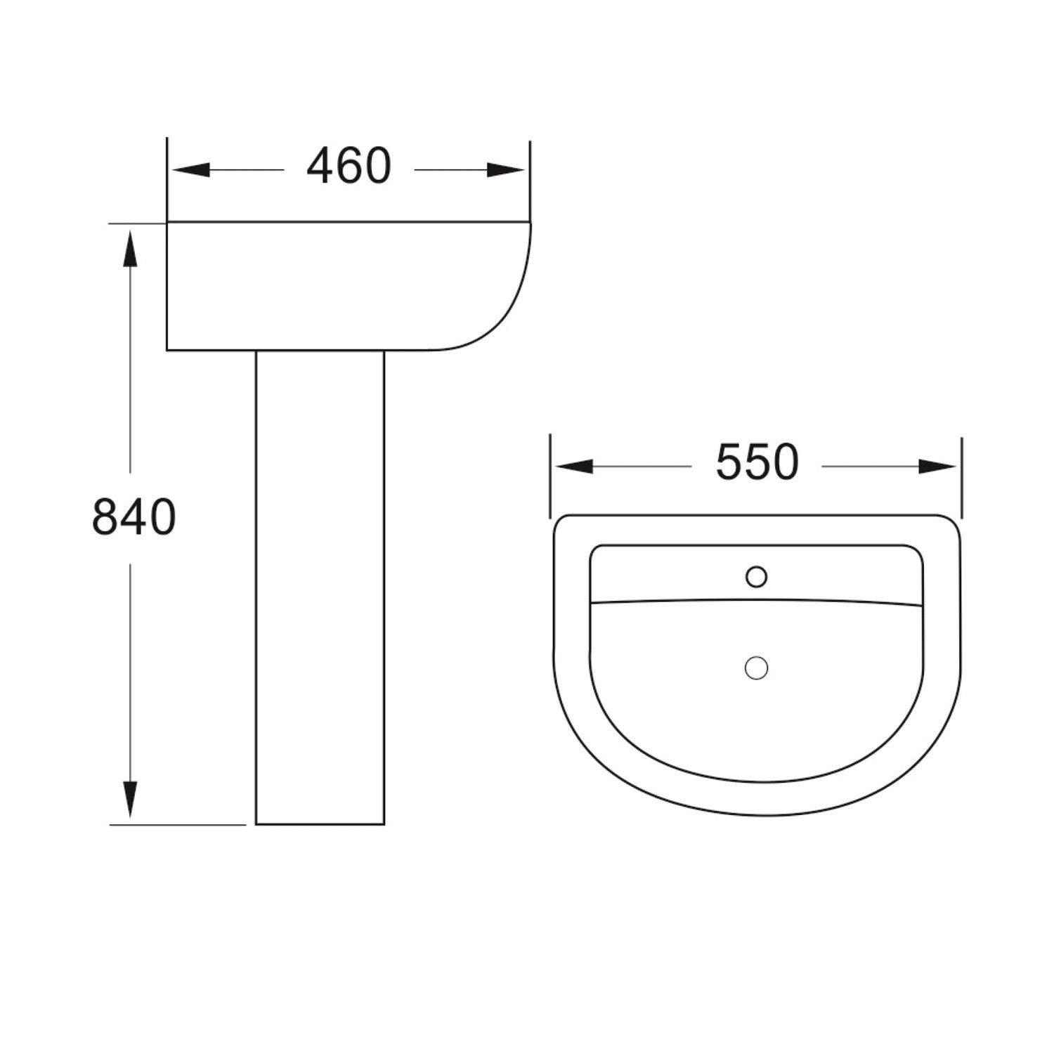 Belini & Deia Full Pedestal Basin