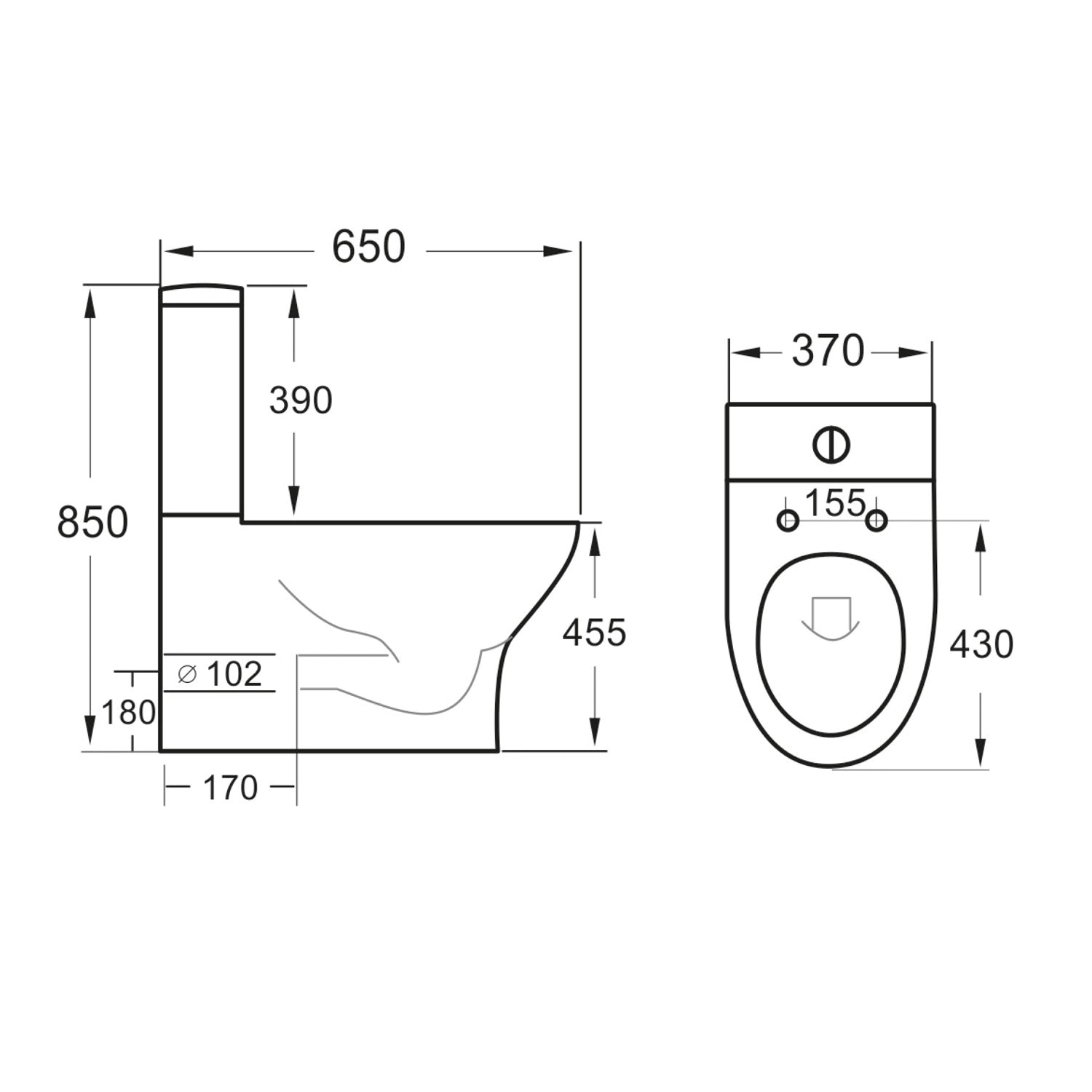 Deia Comfort Height Rimless Closed Back Scudo WC Toilet with Soft Close Seat Option