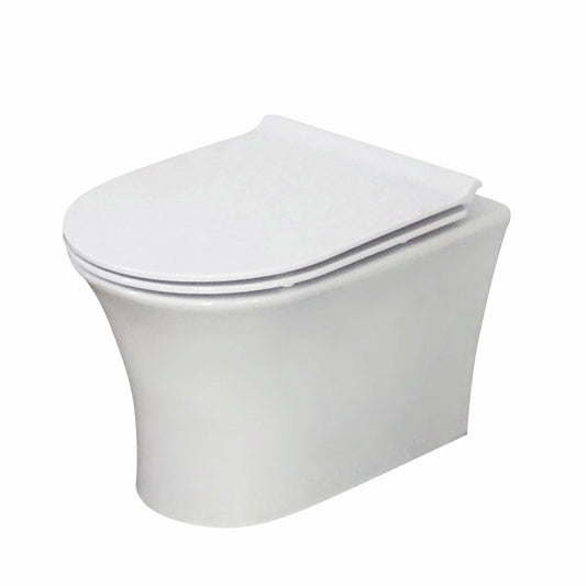 Deia Rimless Wall Hung Scudo WC Toilet with Soft Close Seat Option