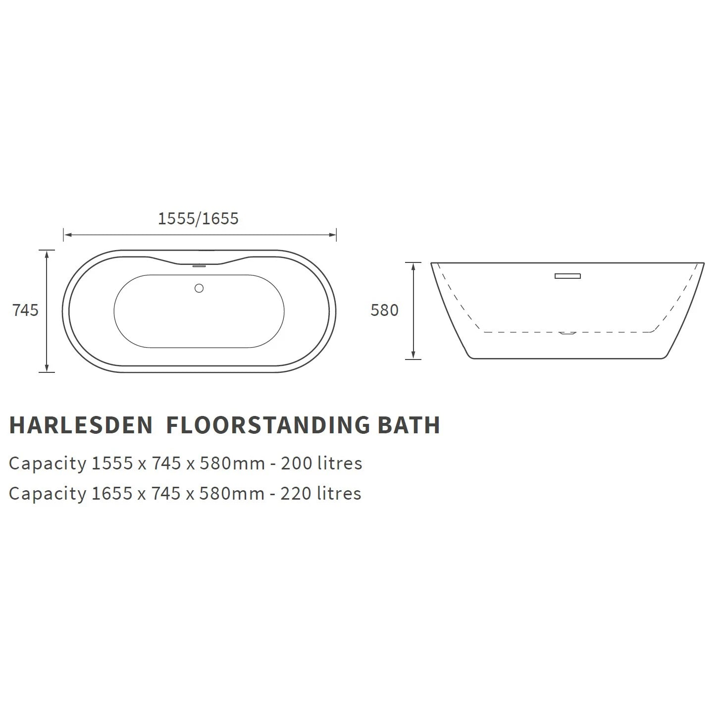 Windermere Double Ended Free Standing Bath