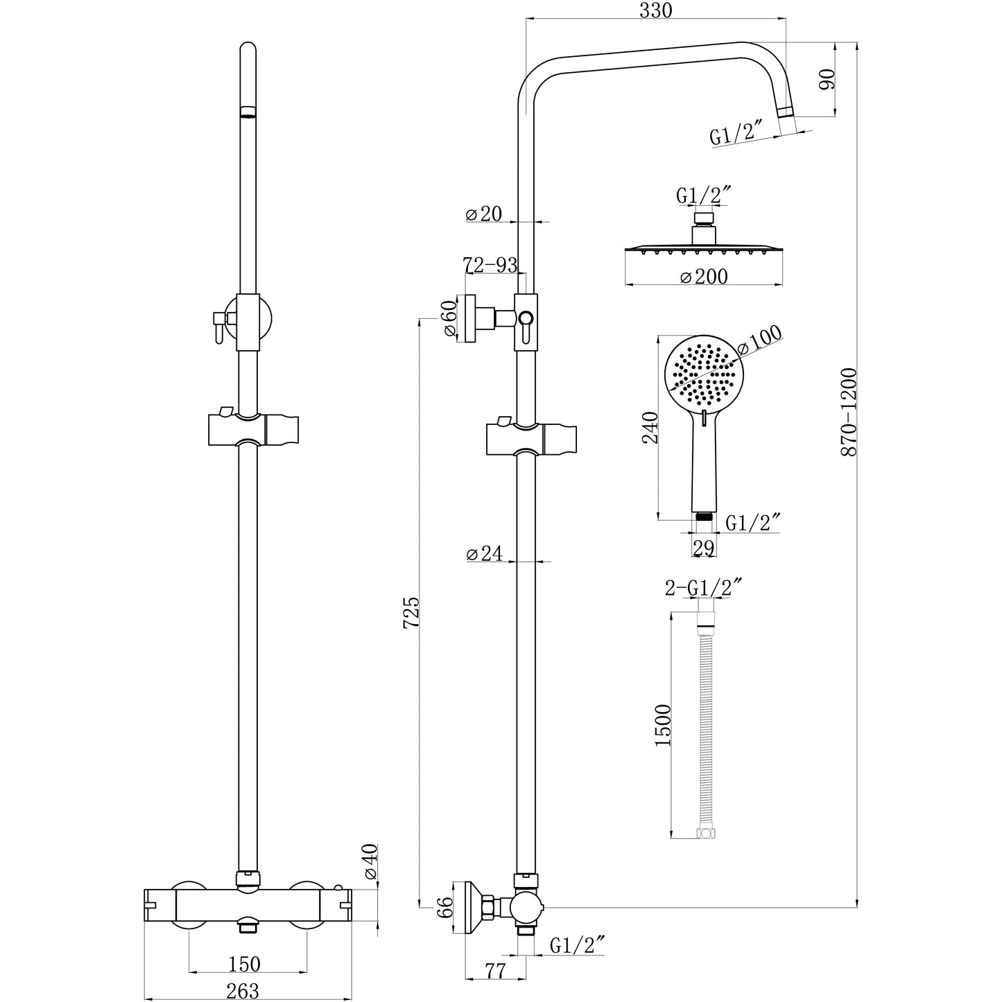 Norcia Shower Enclosure Full Designer Bathroom Suite