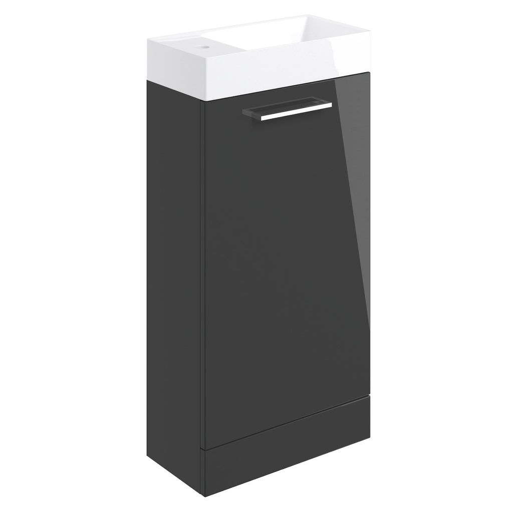 Augusta Floor Standing Cloakroom Basin Vanity Unit and Open Back WC Toilet Bathroom Suite