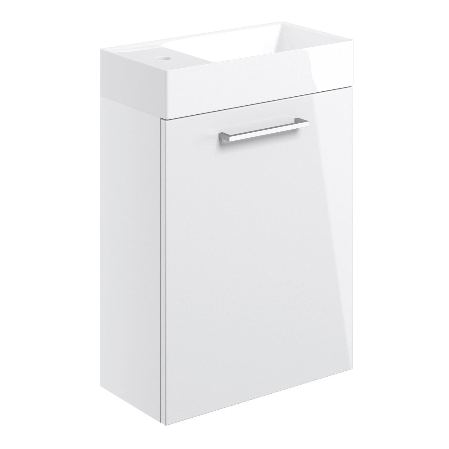 Augusta Wall Hung Cloakroom Basin Vanity Unit and Open Back WC Toilet Bathroom Suite