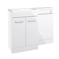 Ginosa L Shape Basin Sink Vanity Unit & WC Unit Furniture Set