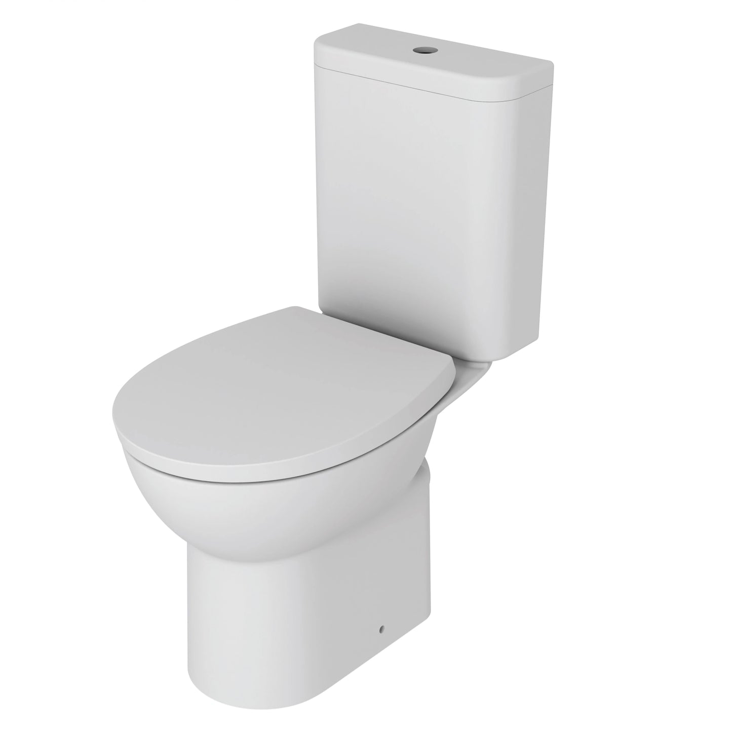 Norcia Rimless Close Coupled Open Back WC & Soft Close Toilet Seat