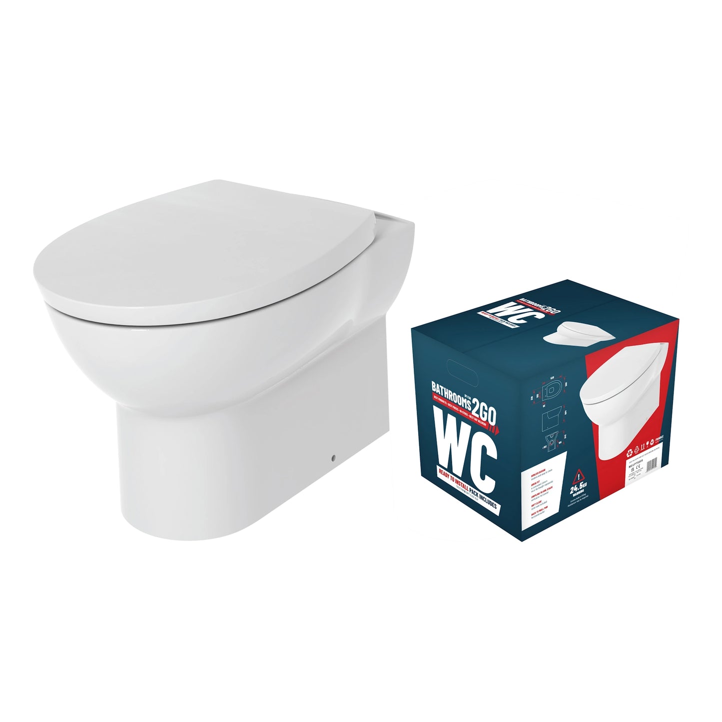 Norcia Rimless Back to Wall WC Toilet with Soft Close Seat