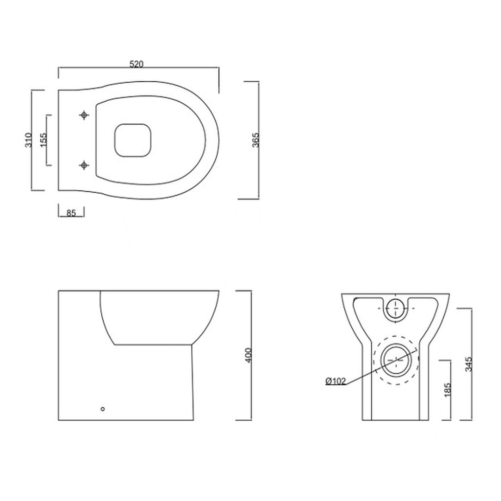 Sinda Full Designer Bathroom Suite with Bath Back to Wall WC and Vanity Unit