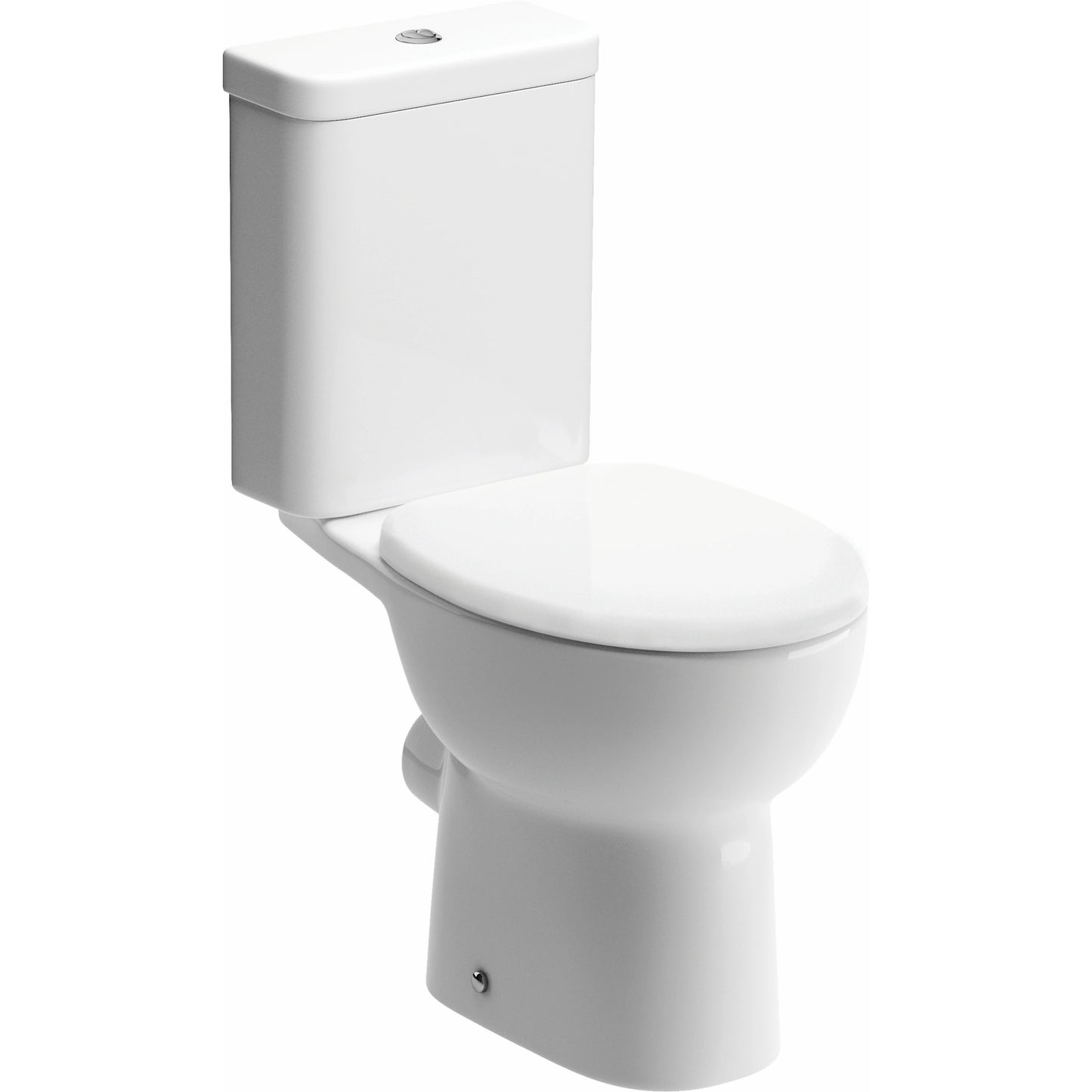 Laurino Rimless Close Coupled Open Back WC & Soft Close Toilet Seat