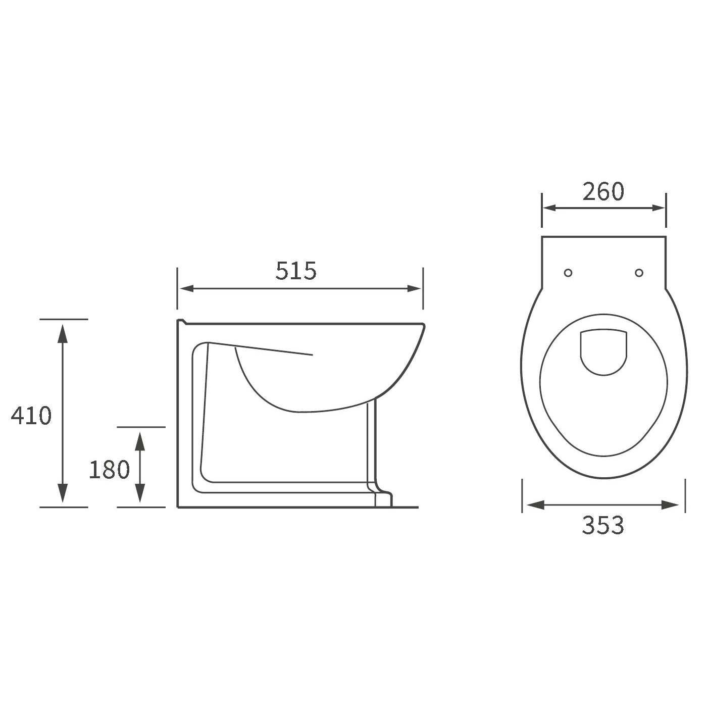 Laurino Rimless Back to Wall WC Toilet with Soft Close Seat