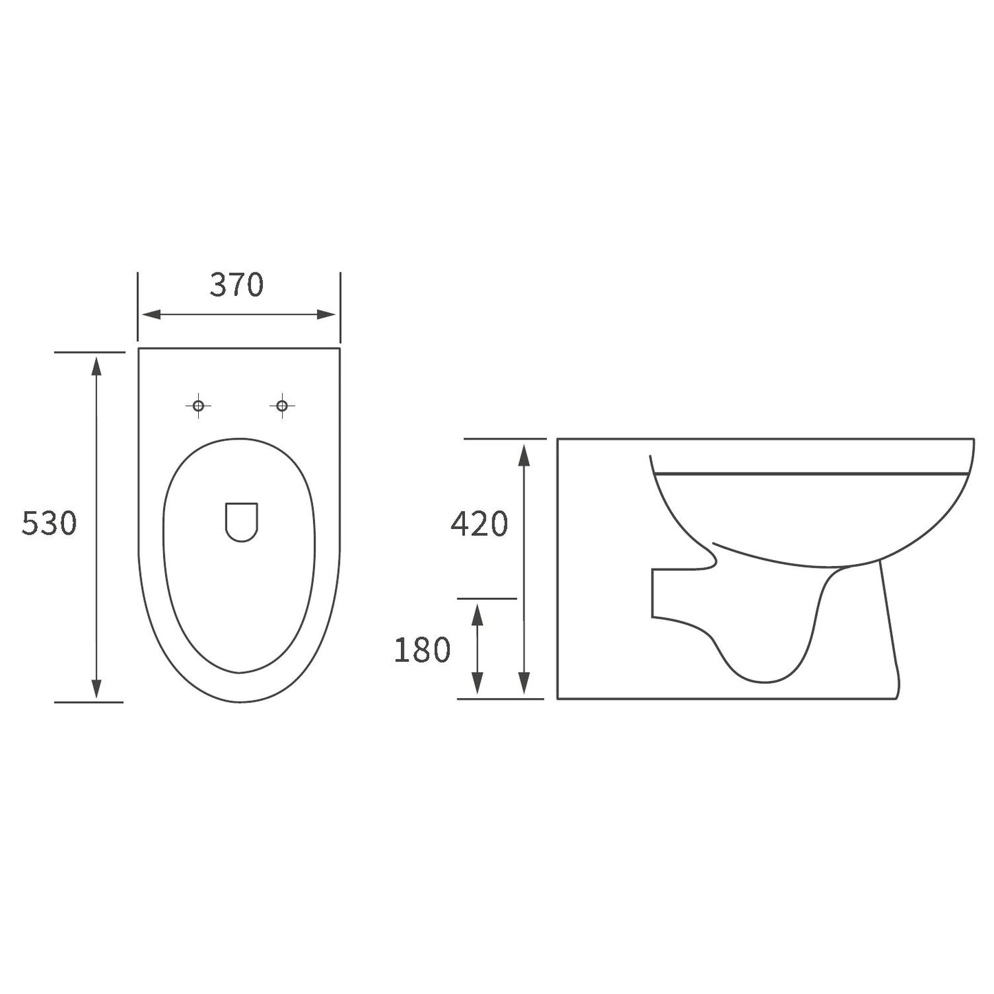 Seville Rimless Back to Wall WC Toilet with Soft Close Seat