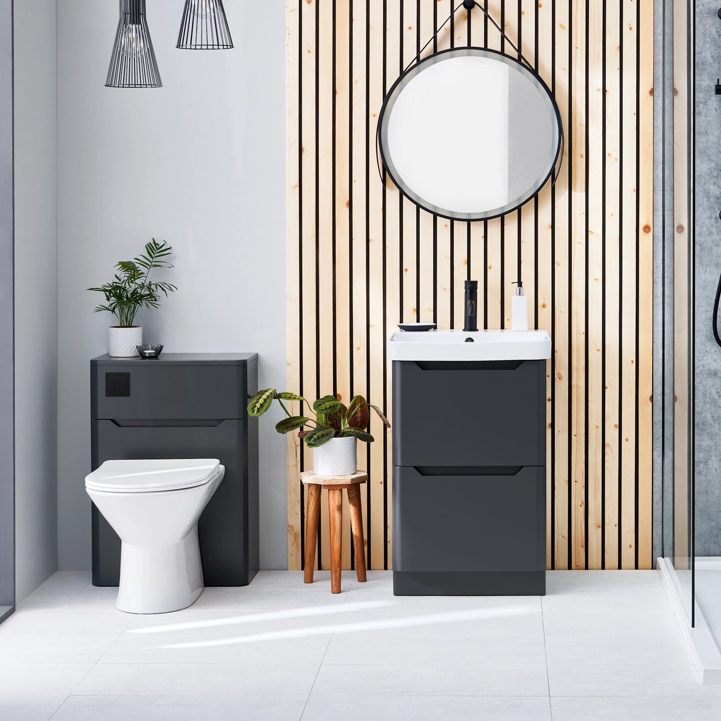 Ella Full Bathroom Set with Vanity Unit Tall Boy and WC Unit