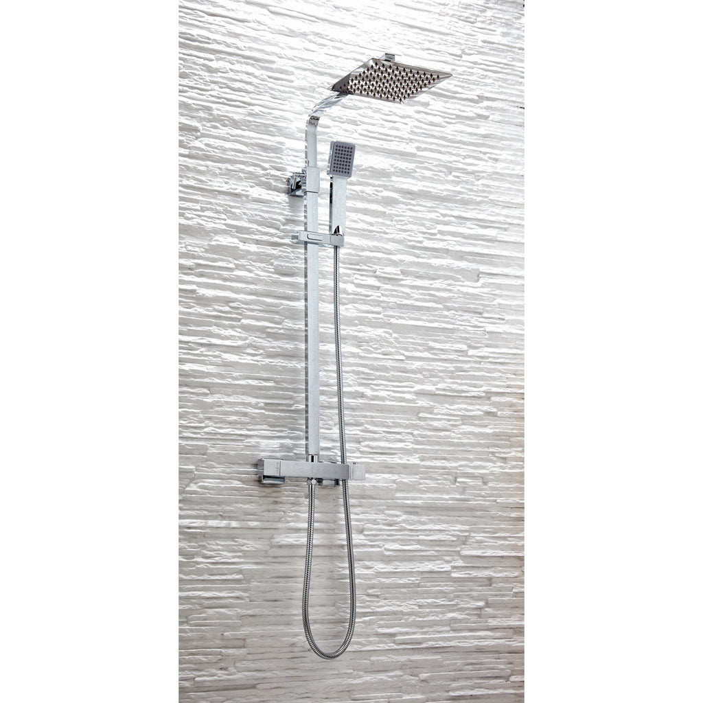 Elliot Square Rigid Riser Shower – Bubbles Showers and Bathrooms