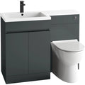 Empire L Shape Basin Sink Vanity Unit & WC Unit Furniture Set