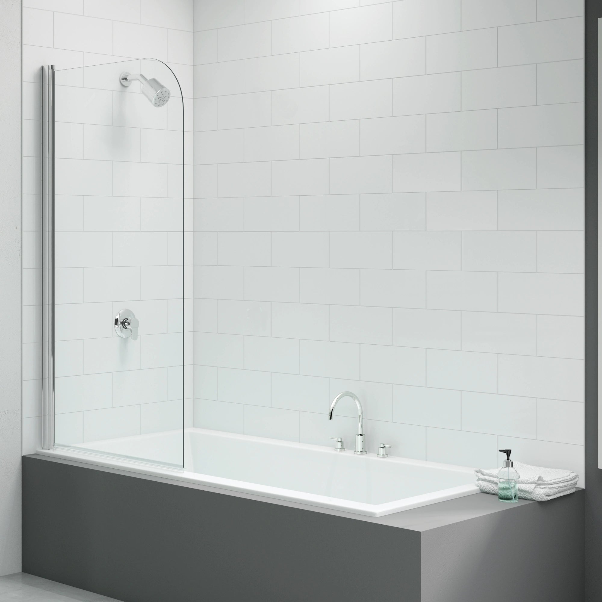 Merlyn Vivid Single Curved Hinged Bath Screen 800 x 1500mm