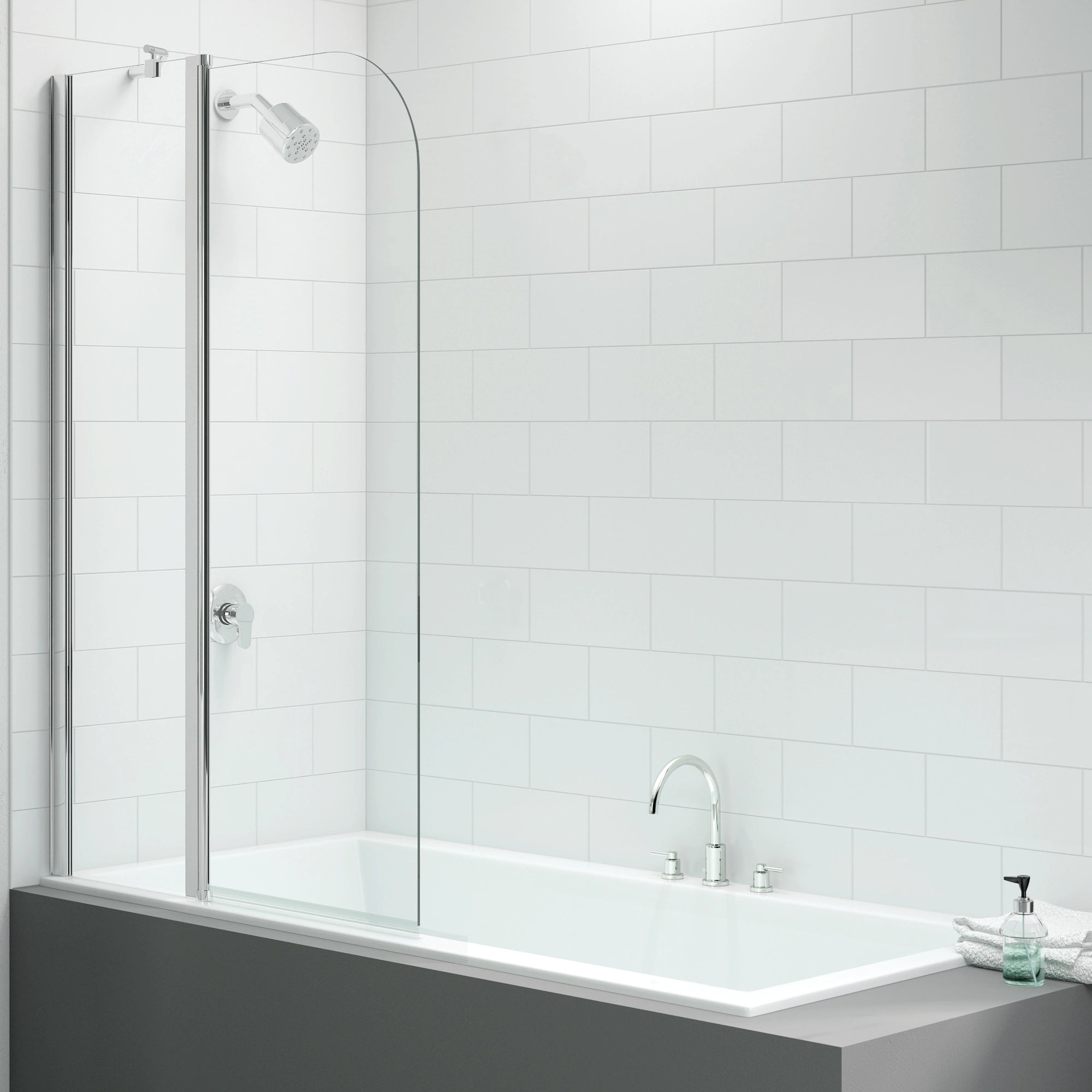 Merlyn Vivid Two Panel Folding Curved Bath Screen 900 x 1500mm