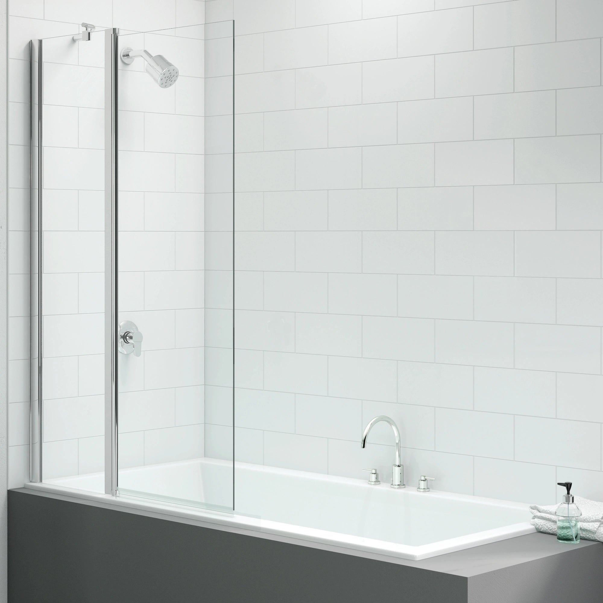 Merlyn Vivid Two Panel Folding Straight Bath Screen 900 x 1500mm