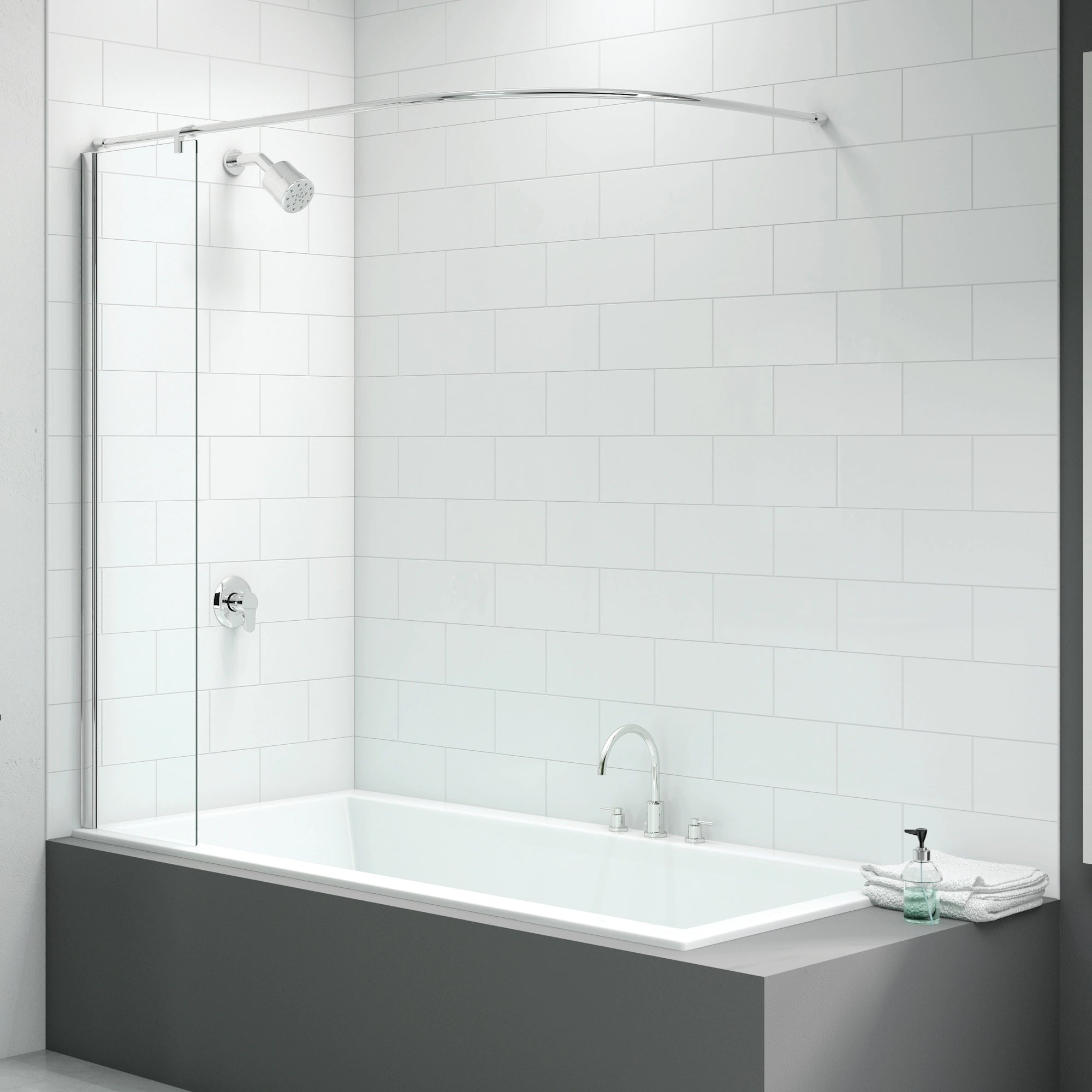 Merlyn Vivid Curtain Rail Bath Screen 300 x 1500mm