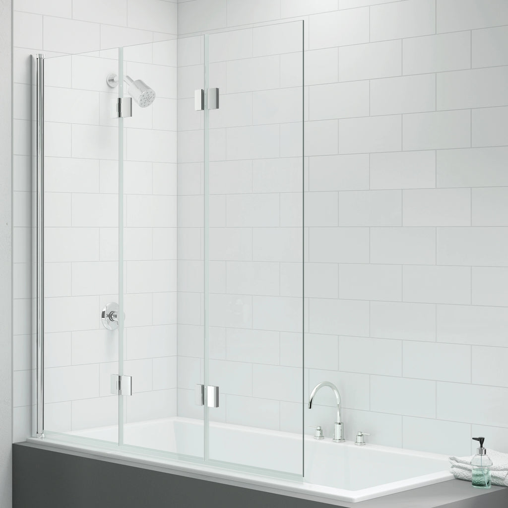 Merlyn Vivid Three Panel Folding Straight Bath Screen 1400 x 1500mm