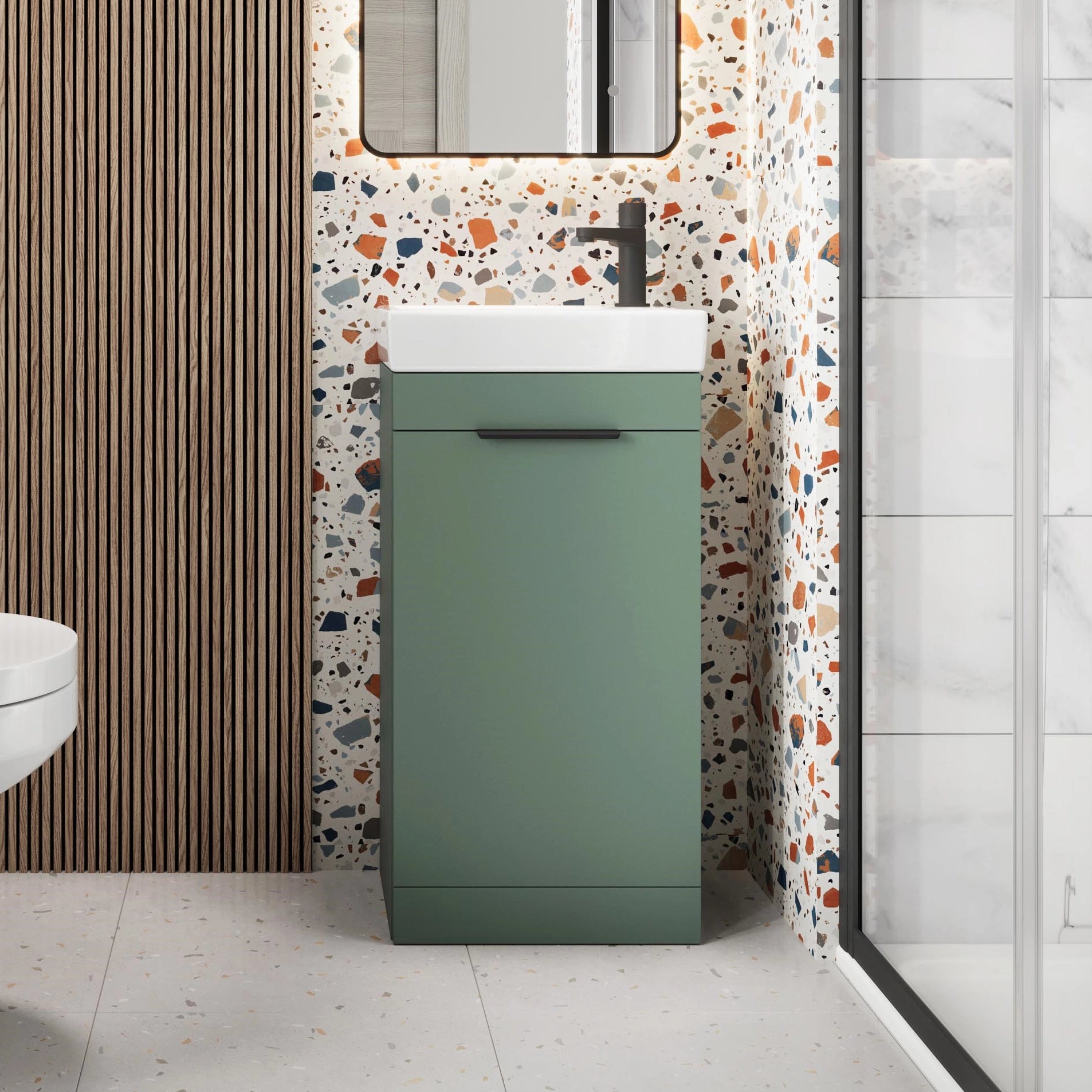 Esme Cloakroom Floor Standing Basin Sink Vanity Unit