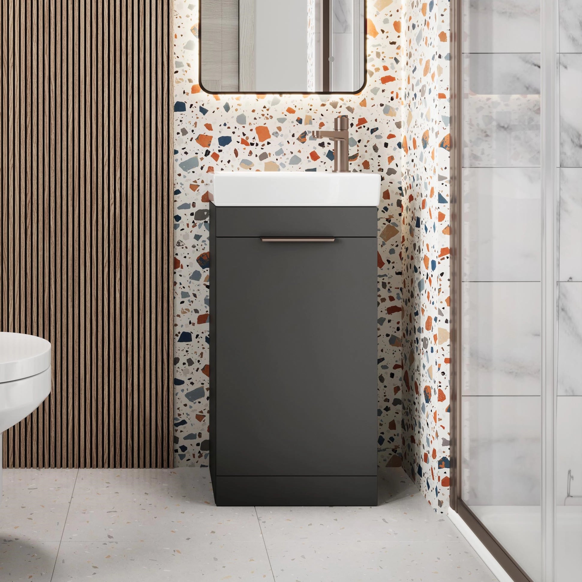 Esme Cloakroom Floor Standing Basin Sink Vanity Unit