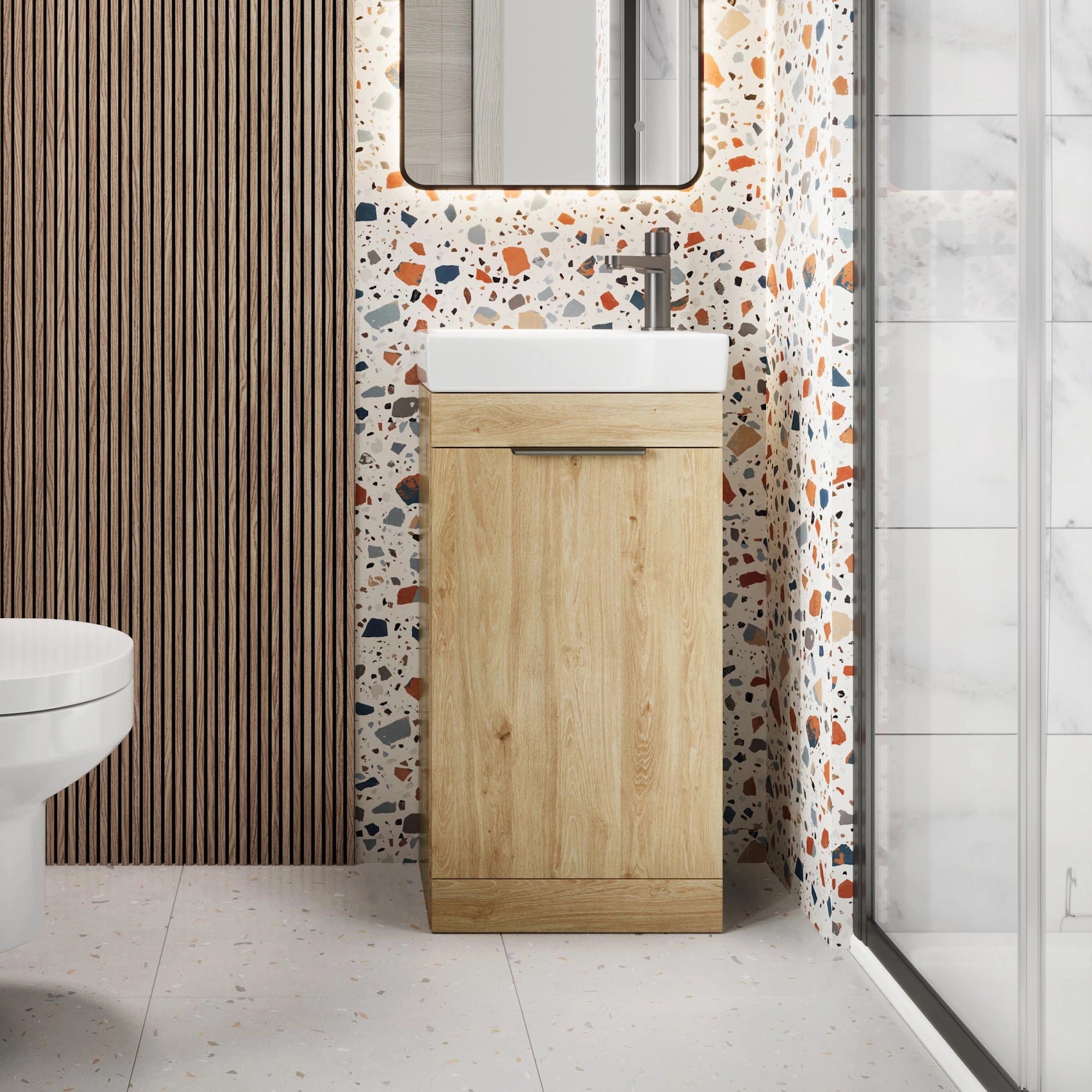 Esme Cloakroom Floor Standing Basin Sink Vanity Unit