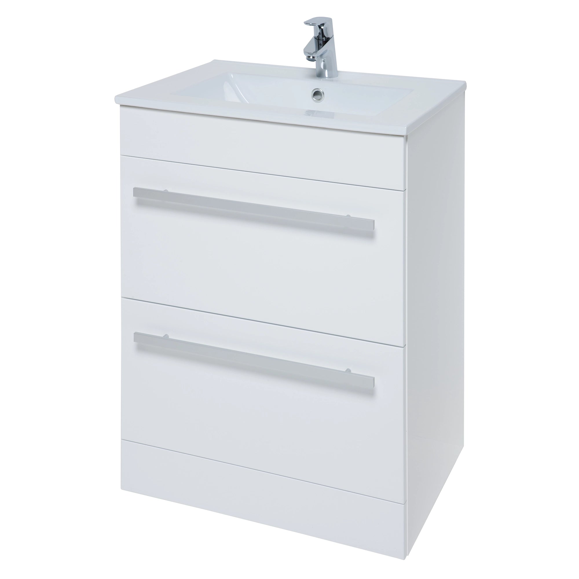 Purity Kartell Floor Standing Two Drawer 600mm Basin Sink Vanity Unit