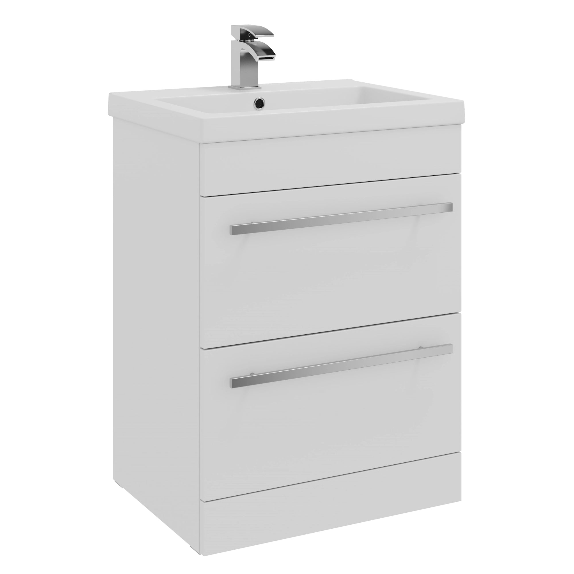 Purity Kartell Floor Standing Two Drawer 600mm Basin Sink Vanity Unit