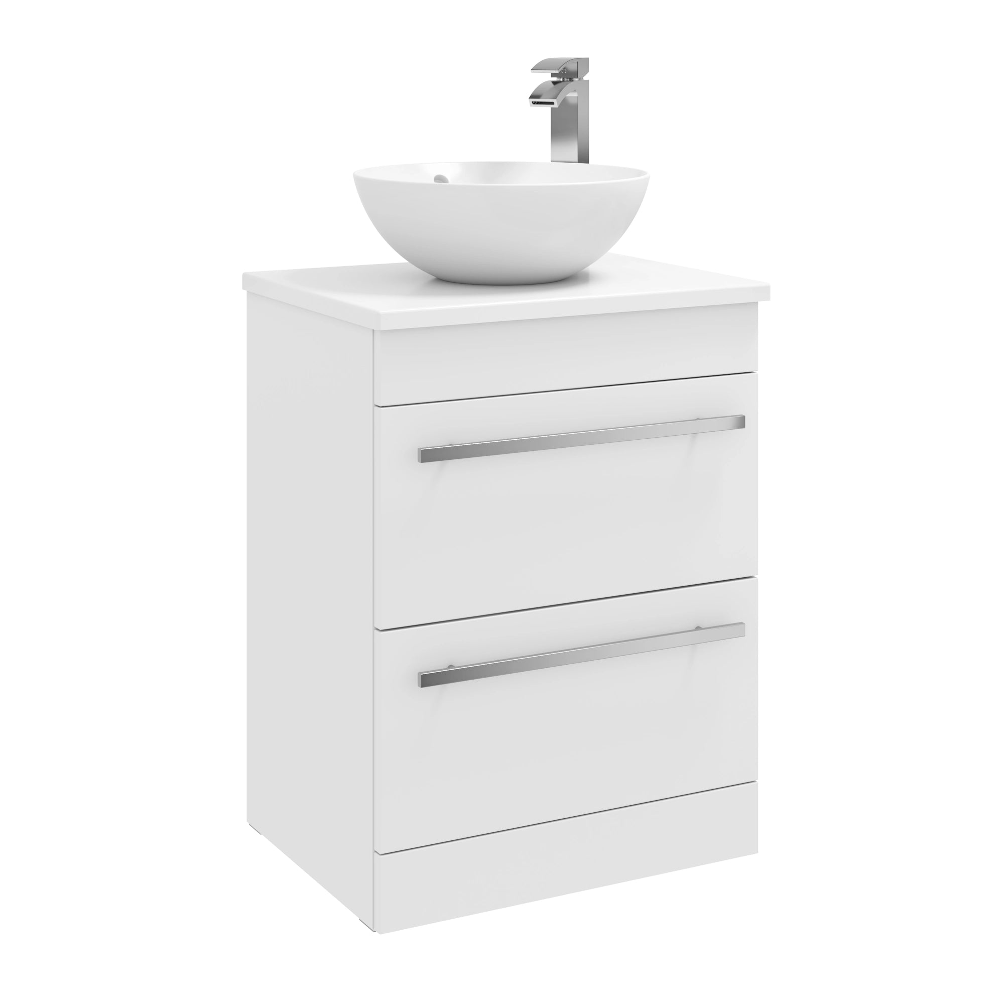 Purity Kartell Floor Standing Two Drawer 600mm Counter Top Vanity Unit