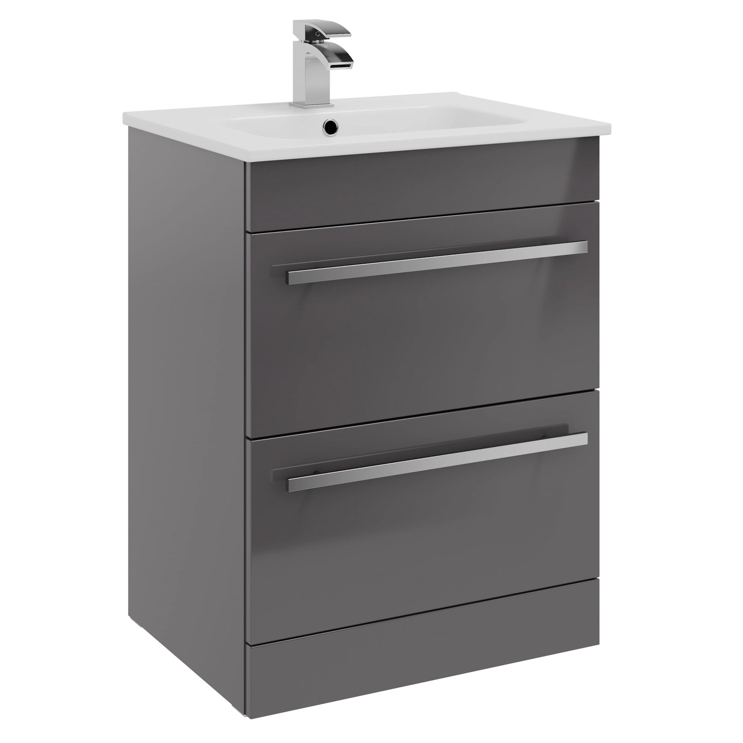 Purity Kartell Floor Standing Two Drawer 600mm Basin Sink Vanity Unit