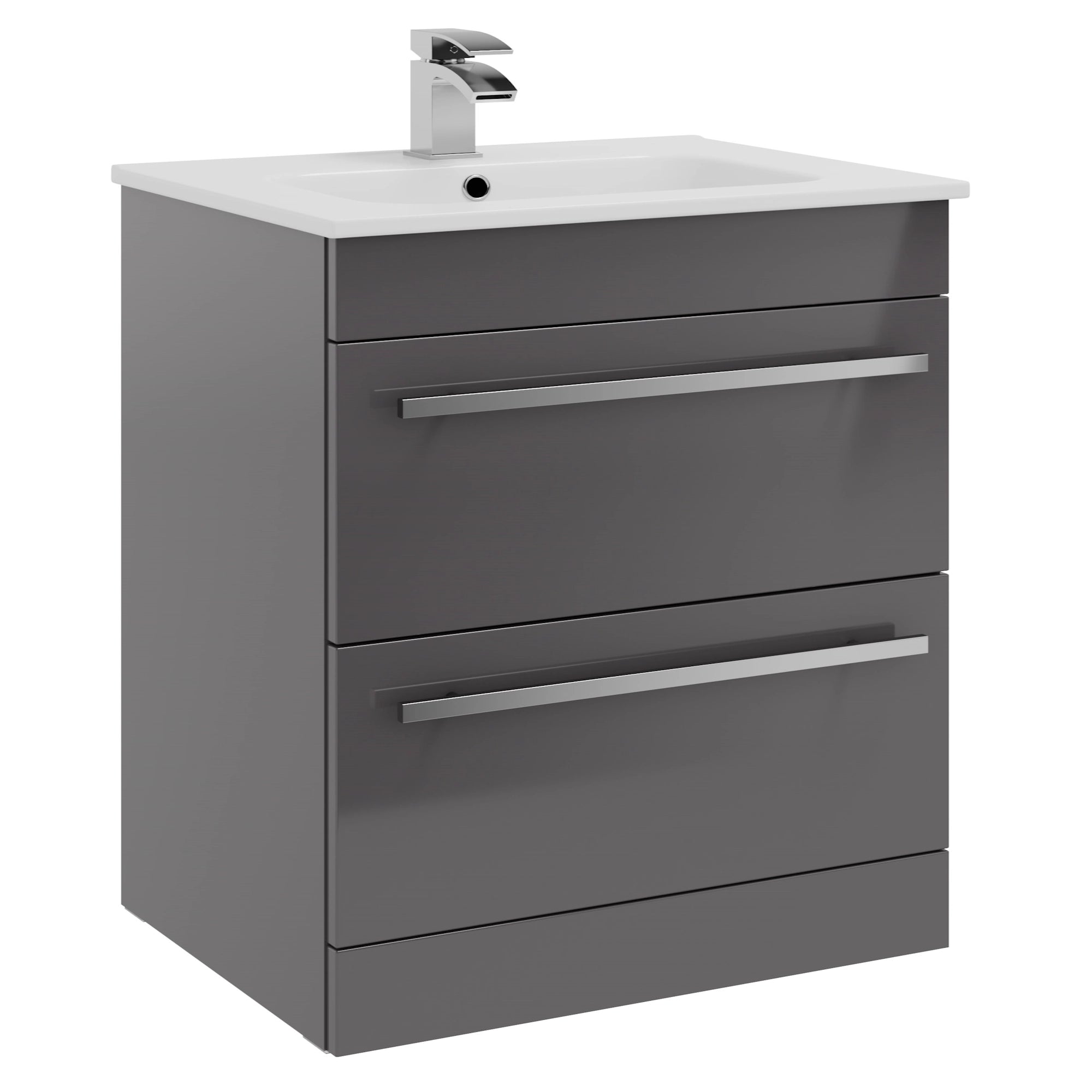 Purity Kartell Floor Standing Two Drawer 800mm Basin Sink Vanity Unit