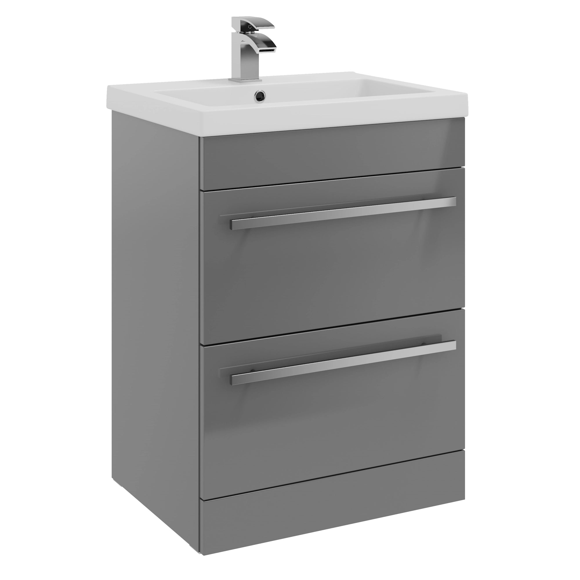 Purity Kartell Floor Standing Two Drawer 600mm Basin Sink Vanity Unit