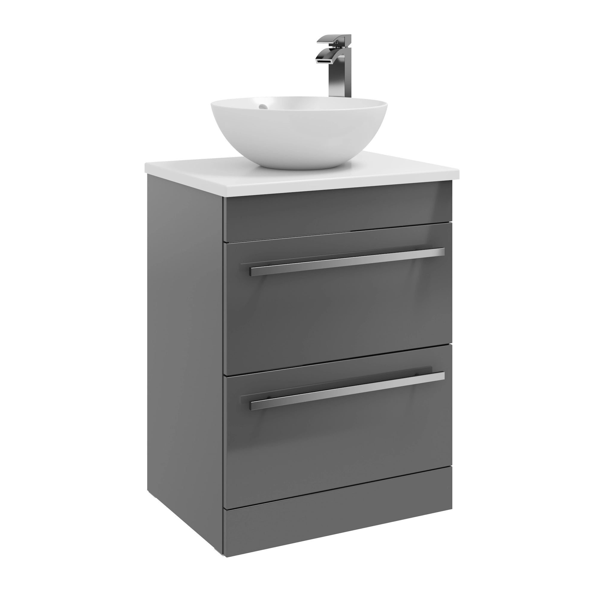 Purity Kartell Floor Standing Two Drawer 600mm Counter Top Vanity Unit
