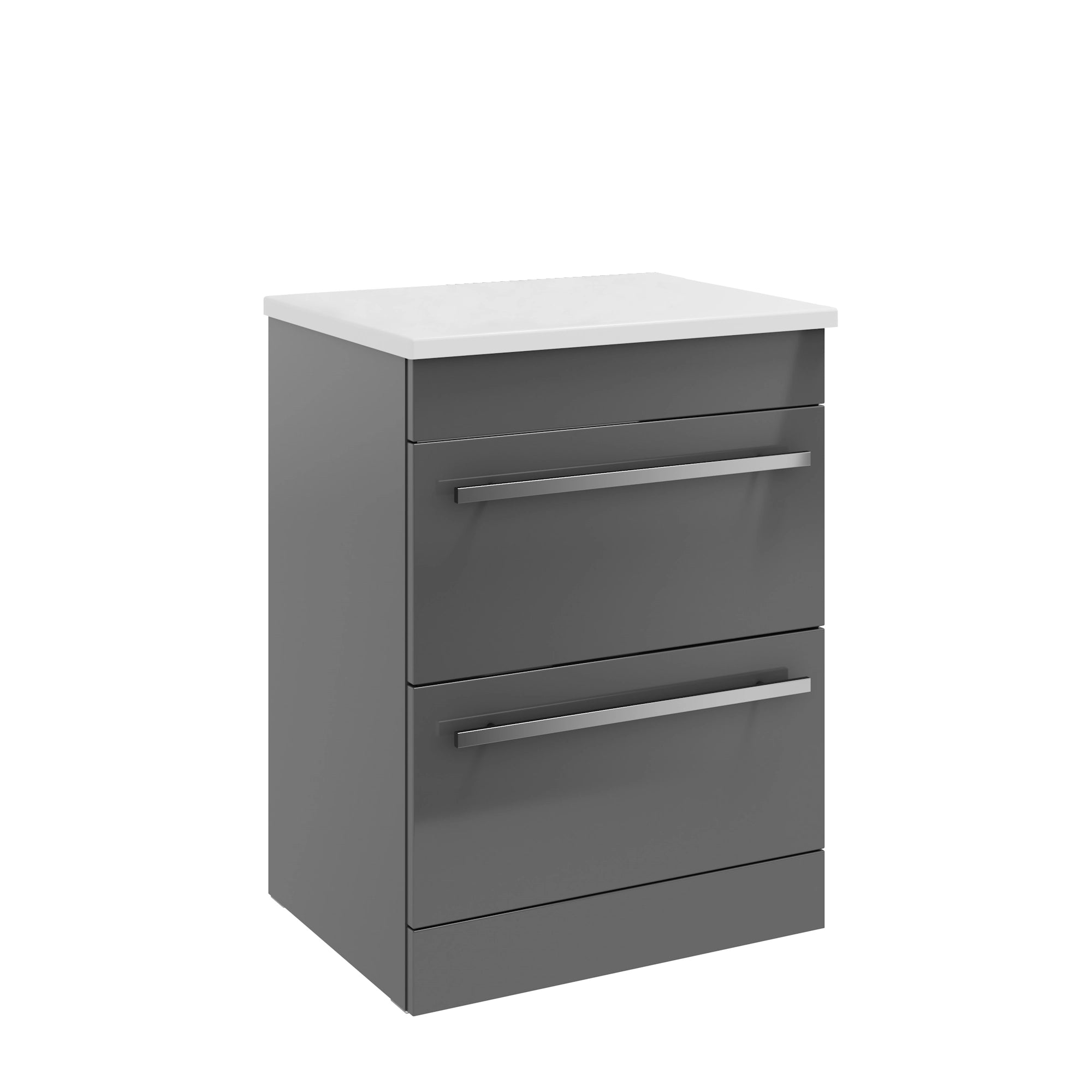 Purity Kartell Floor Standing Two Drawer 600mm Counter Top Vanity Unit