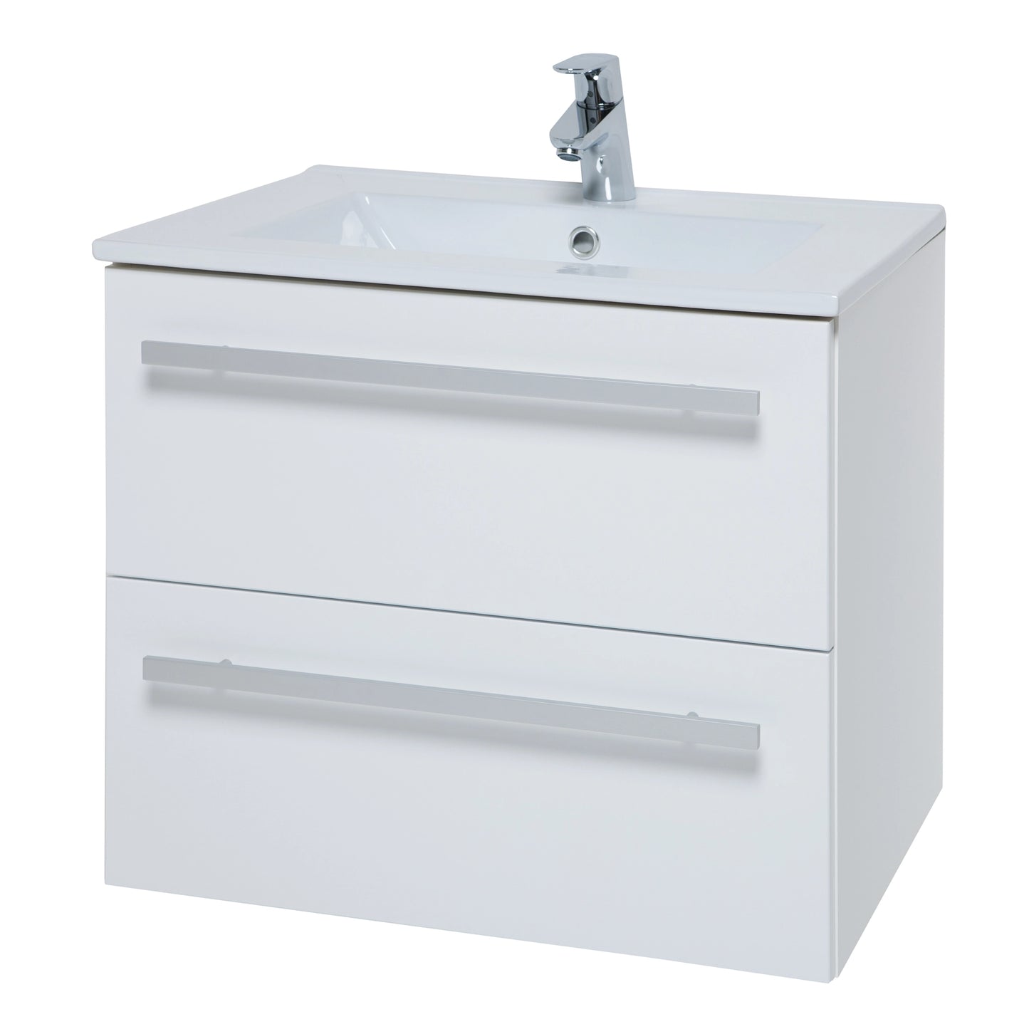 Purity Kartell Wall Mounted Two Drawer 600mm Basin Sink Vanity Unit