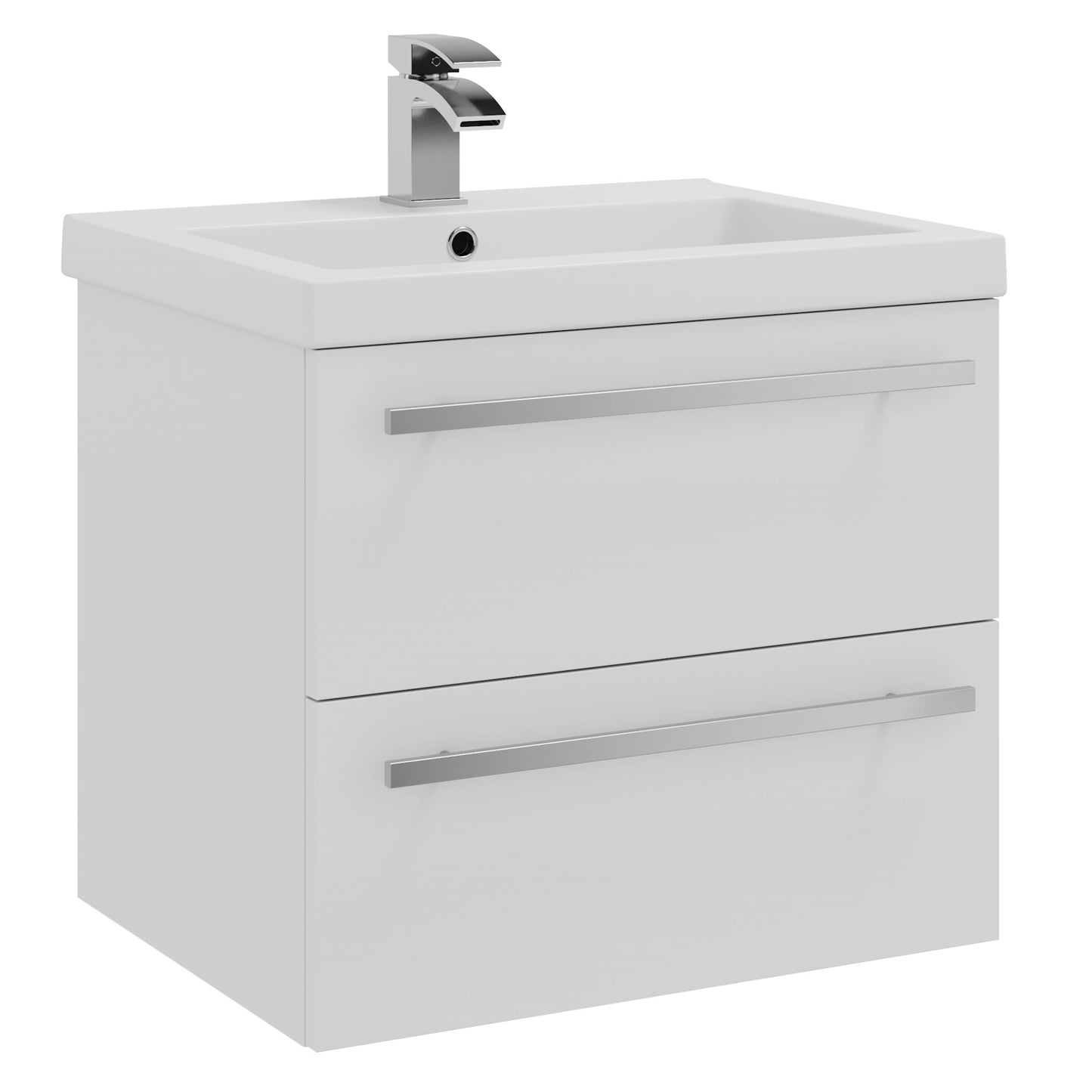 Purity Kartell Wall Mounted Two Drawer 600mm Basin Sink Vanity Unit