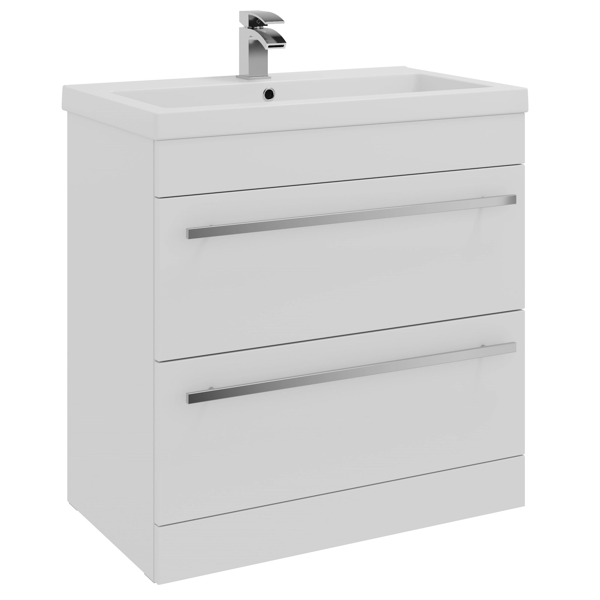 Purity Kartell Floor Standing Two Drawer 800mm Basin Sink Vanity Unit