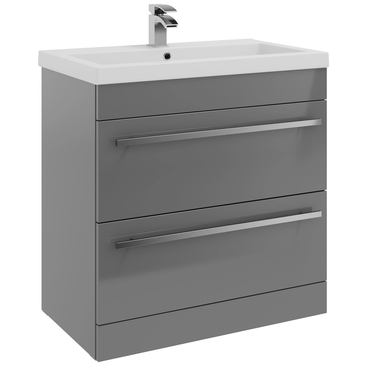 Purity Kartell Floor Standing Two Drawer 800mm Basin Sink Vanity Unit