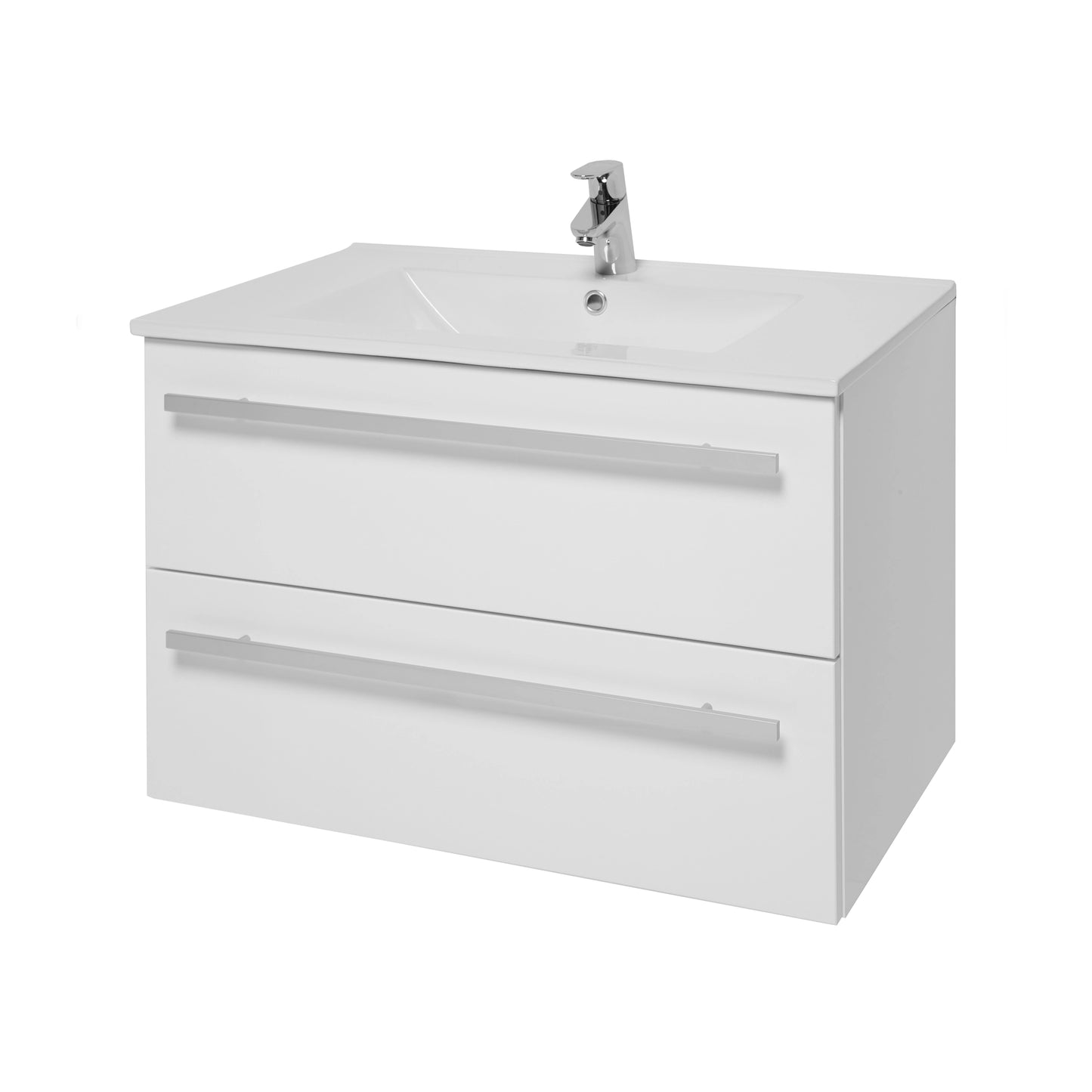 Purity Kartell Wall Mounted Two Drawer 800mm Basin Sink Vanity Unit