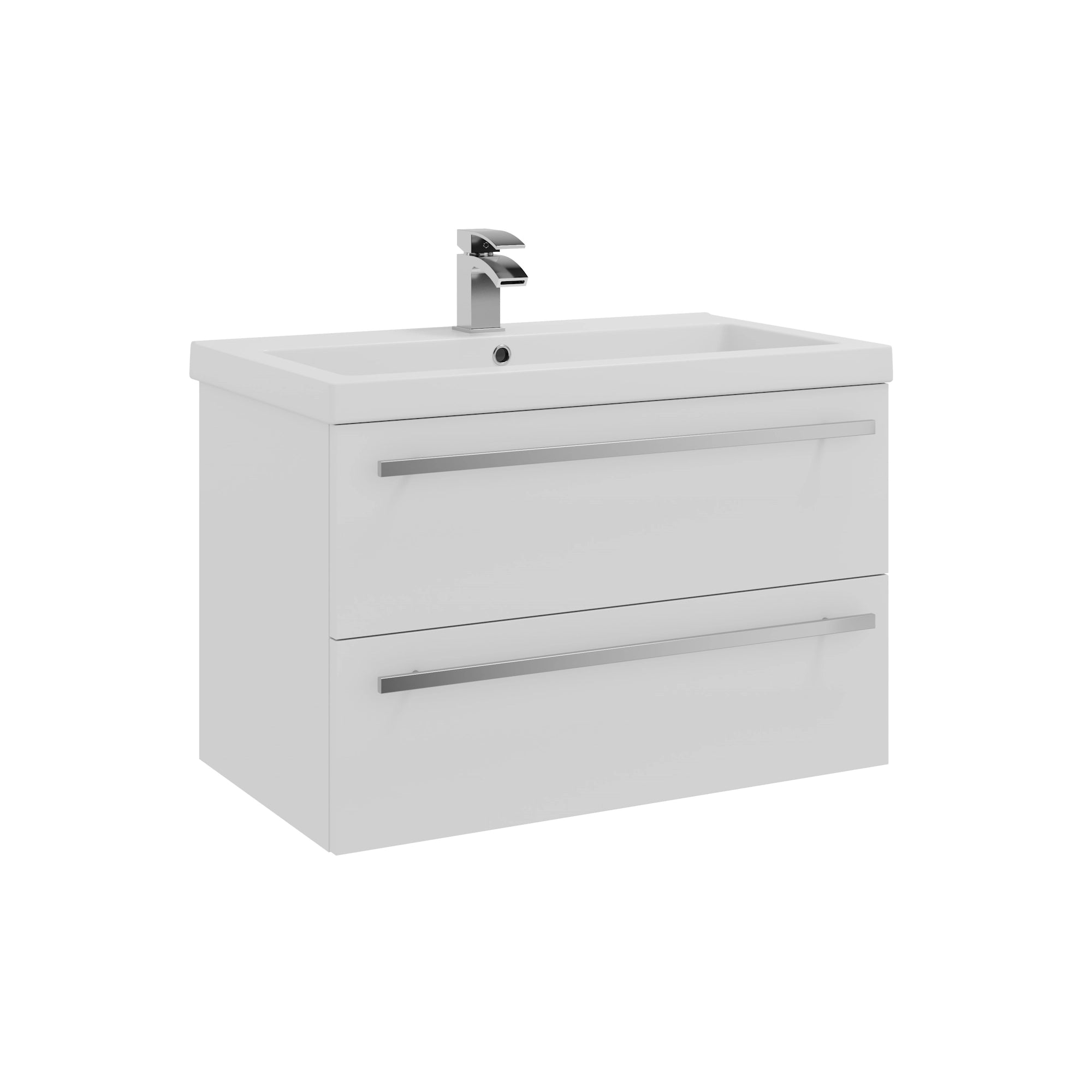Purity Kartell Wall Mounted Two Drawer 800mm Basin Sink Vanity Unit