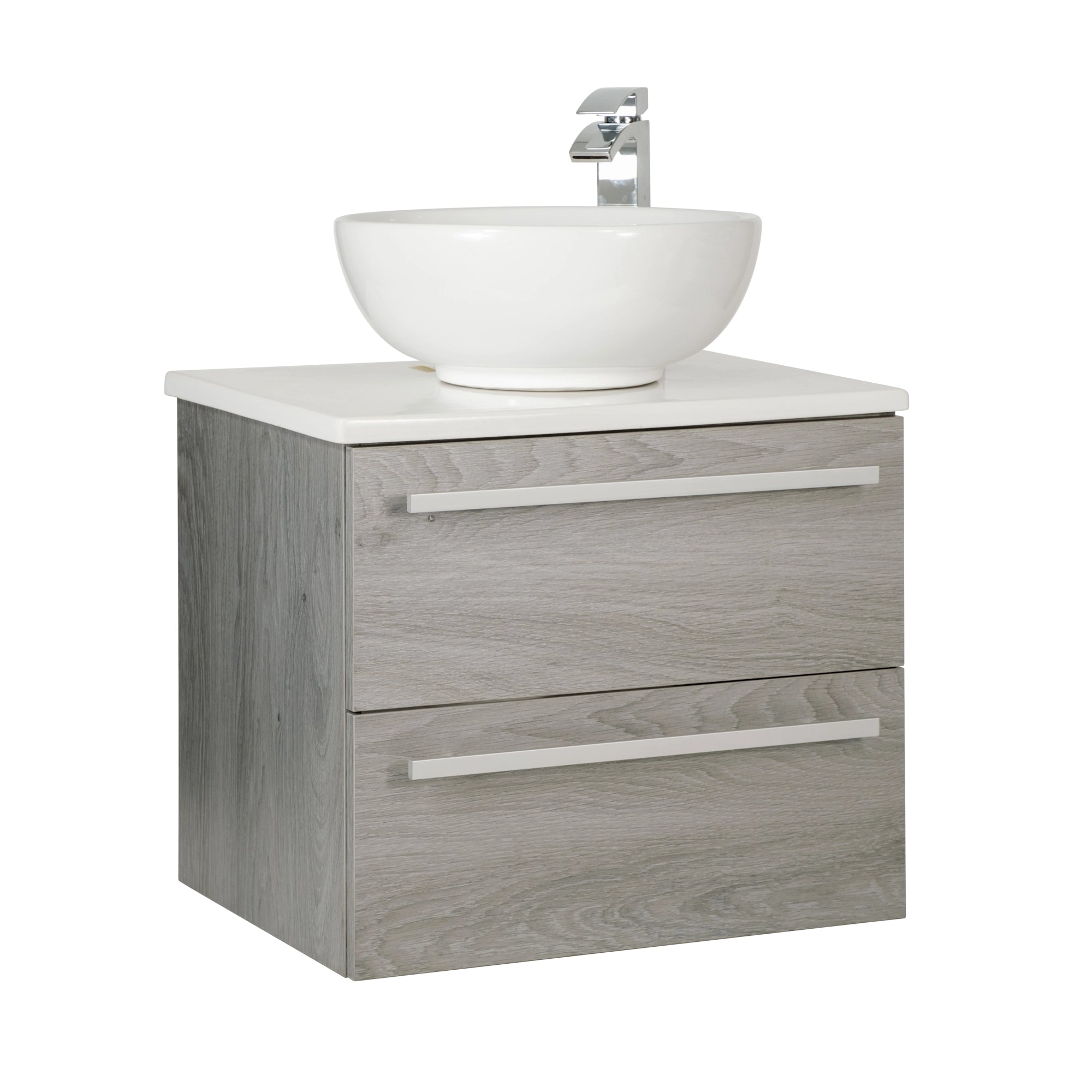 Purity Kartell Wall Mounted Two Drawer 600mm Counter Top Vanity Unit