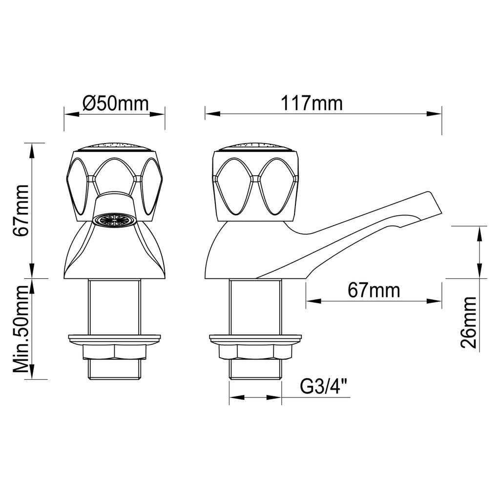 Echo Pillar Pair Basin Taps
