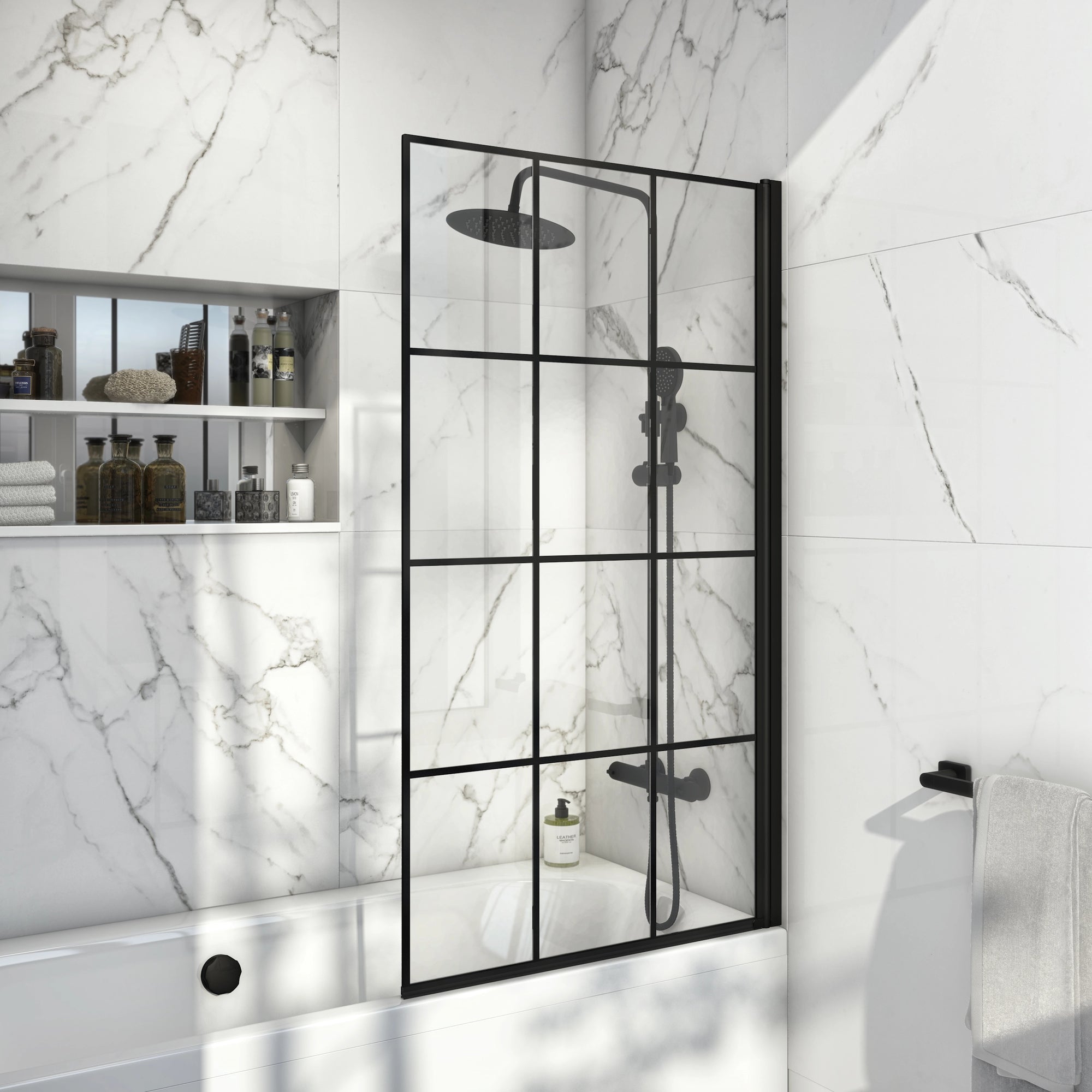 Ethereal Straight Edge Shower Bath Screen