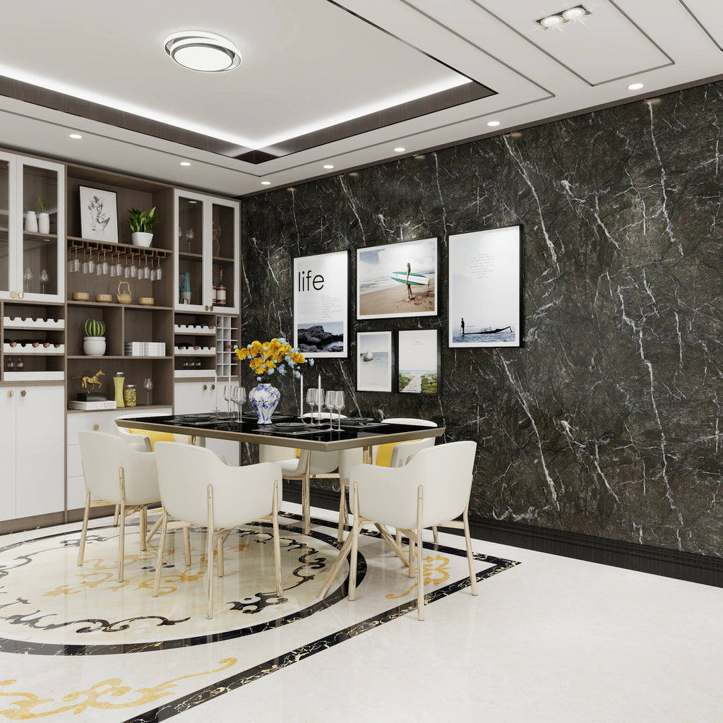 Vellura Graphite Marble Waterproof Wall Panel