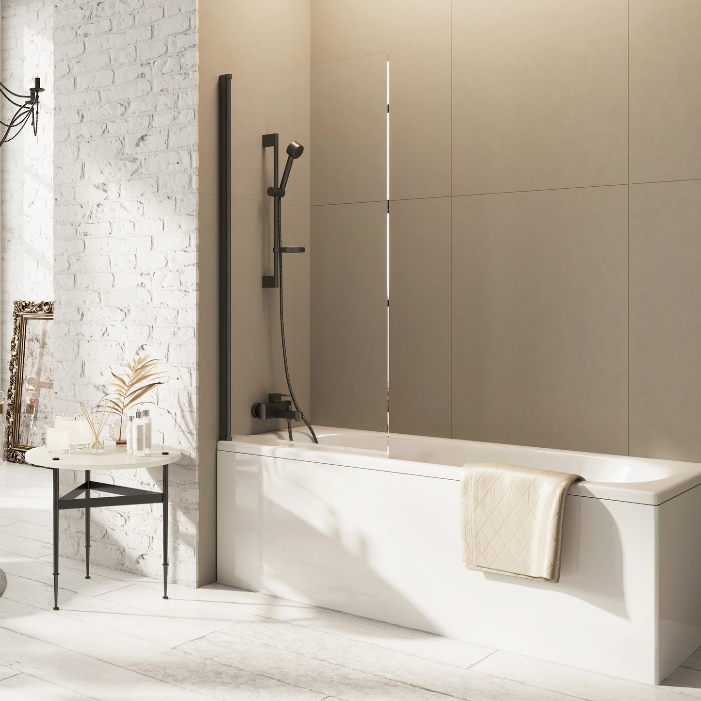 Thalia Single Panel Shower Bath Screen