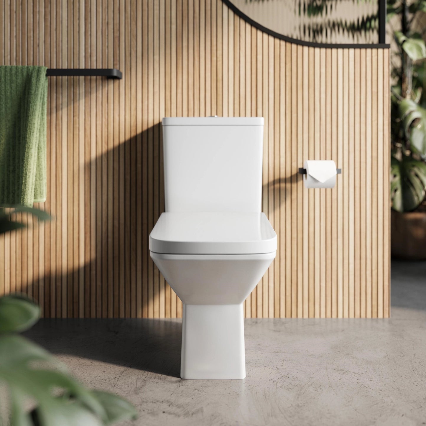 Puriti Rimless Closed Coupled Scudo WC Toilet with Soft Close Seat Option
