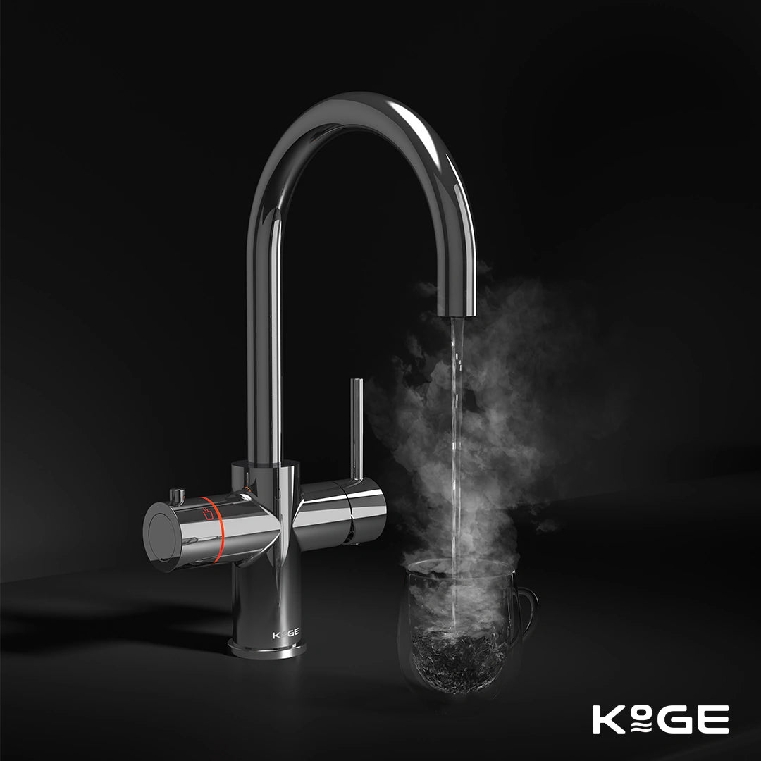 KoGE 3-in-1 Swan Spout Boiling Water Kitchen Tap Tank and Filter Set