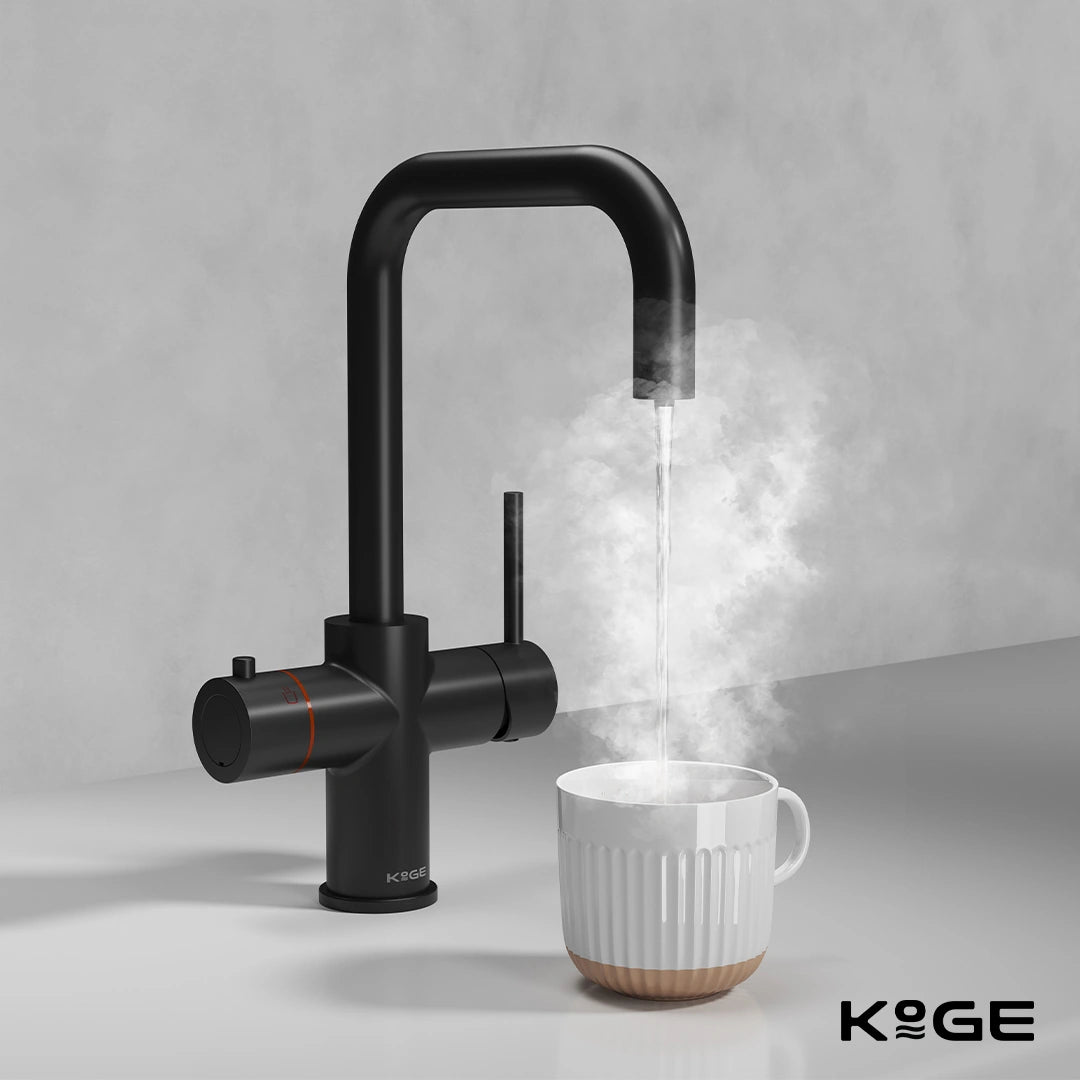 KoGE 3-in-1 Square Spout Boiling Water Kitchen Tap Tank and Filter Set